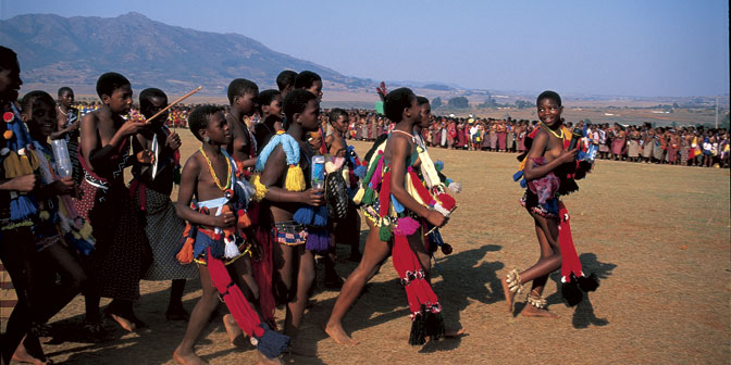 virgins of swaziland at the reed dance