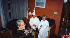 Kerstin, costumed as Star Boy, and her sister Britta Hedstrom, dressed as Sankta Lucia, grew up serving their parents breakfast in bed on Sankta Lucia day